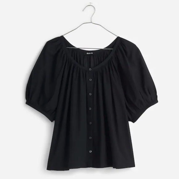 Madewell Tops - Madewell Black Puff Sleeve A-Line Top